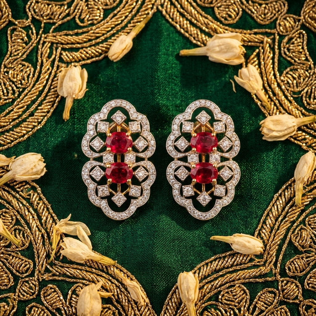 The Royal Jaali Ruby Tops