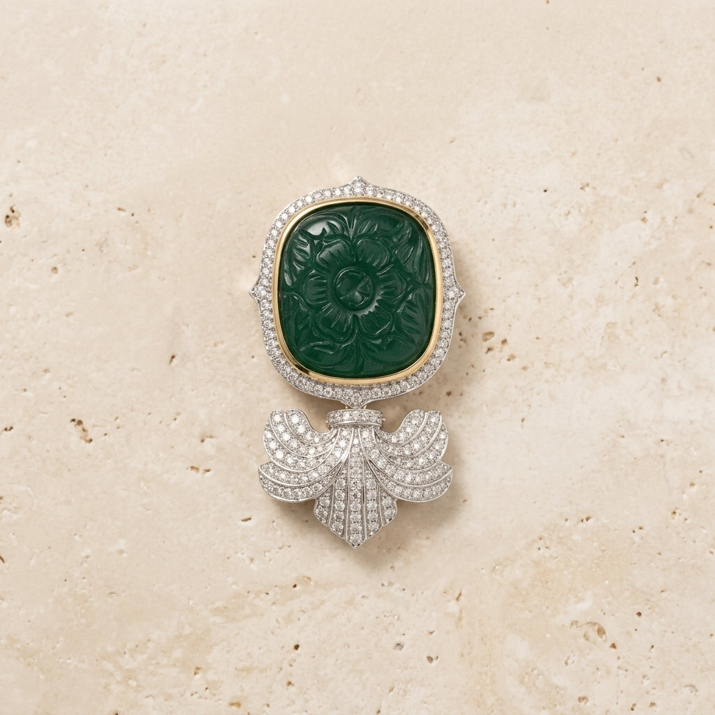 The Imperial Carved Emerald Pendant
