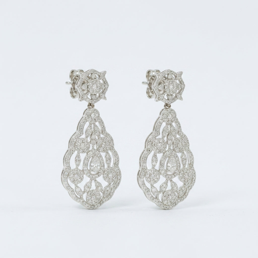 Baroque Frost Lace Earrings