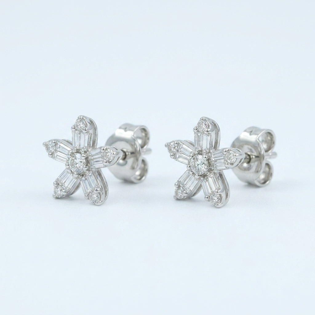 Baguette Frost Flora Studs