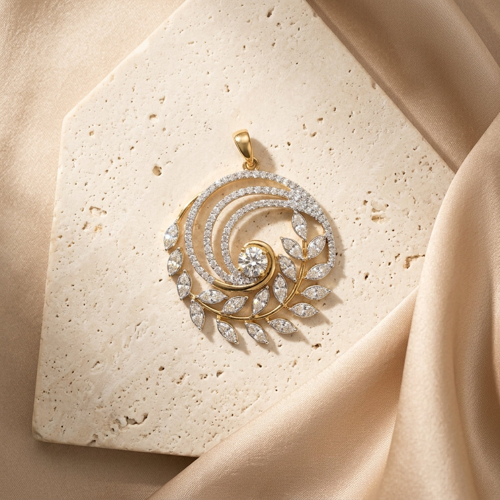 Aria Spiral Leaf Necklace