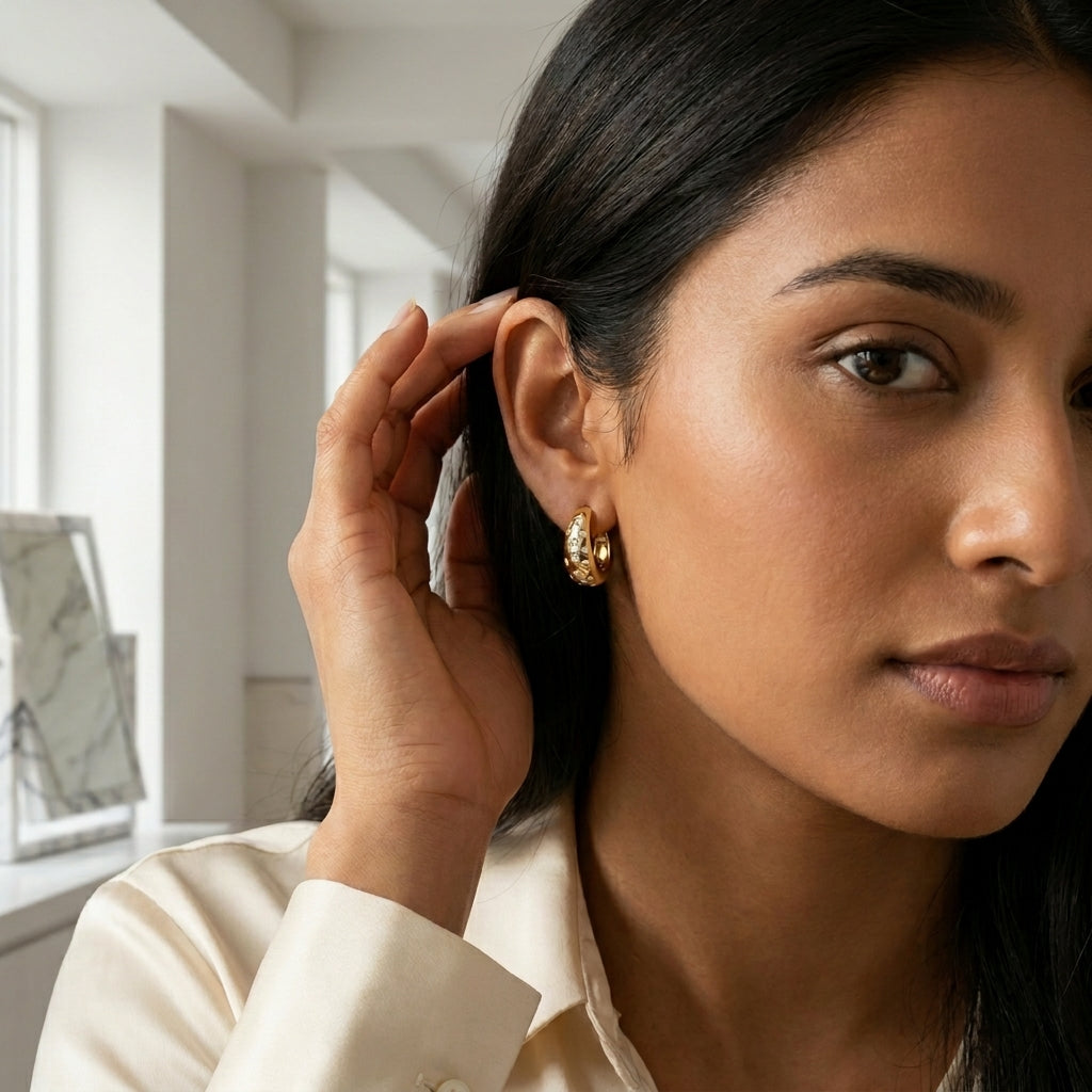 Gilded Constellation Hoop Earrings