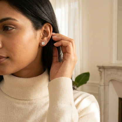 The Cushion Solitaire Studs