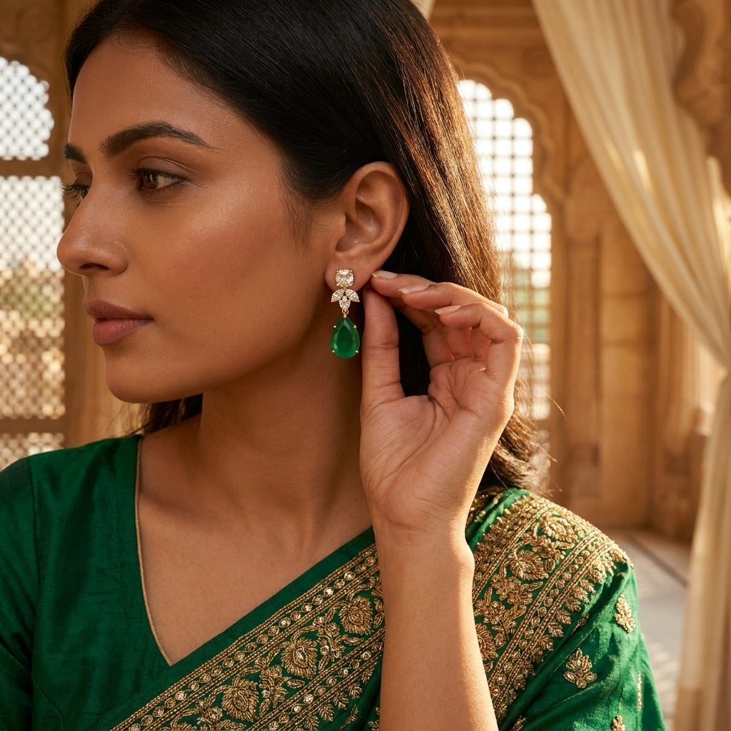 The Jade Dewdrop Danglers
