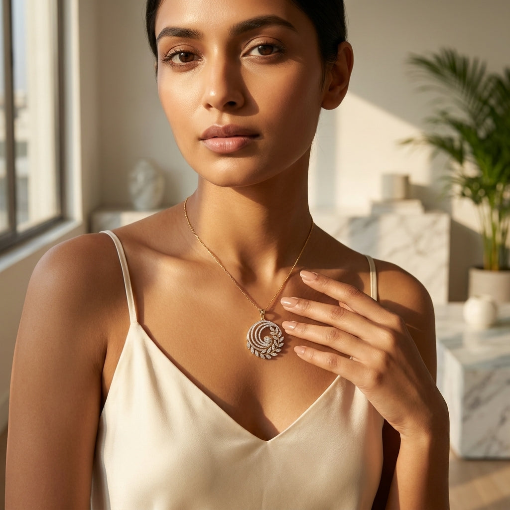 Aria Spiral Leaf Necklace