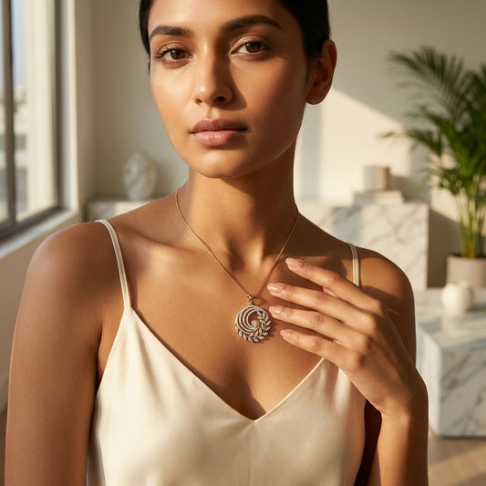 Aria Spiral Leaf Necklace