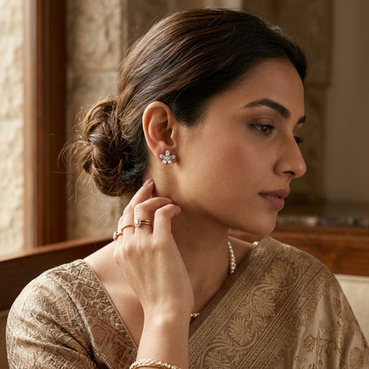 Baguette Frost Flora Studs