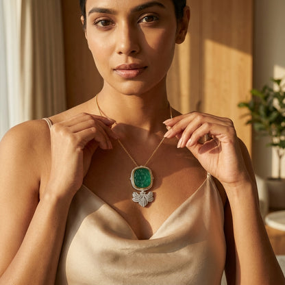 The Imperial Carved Emerald Pendant