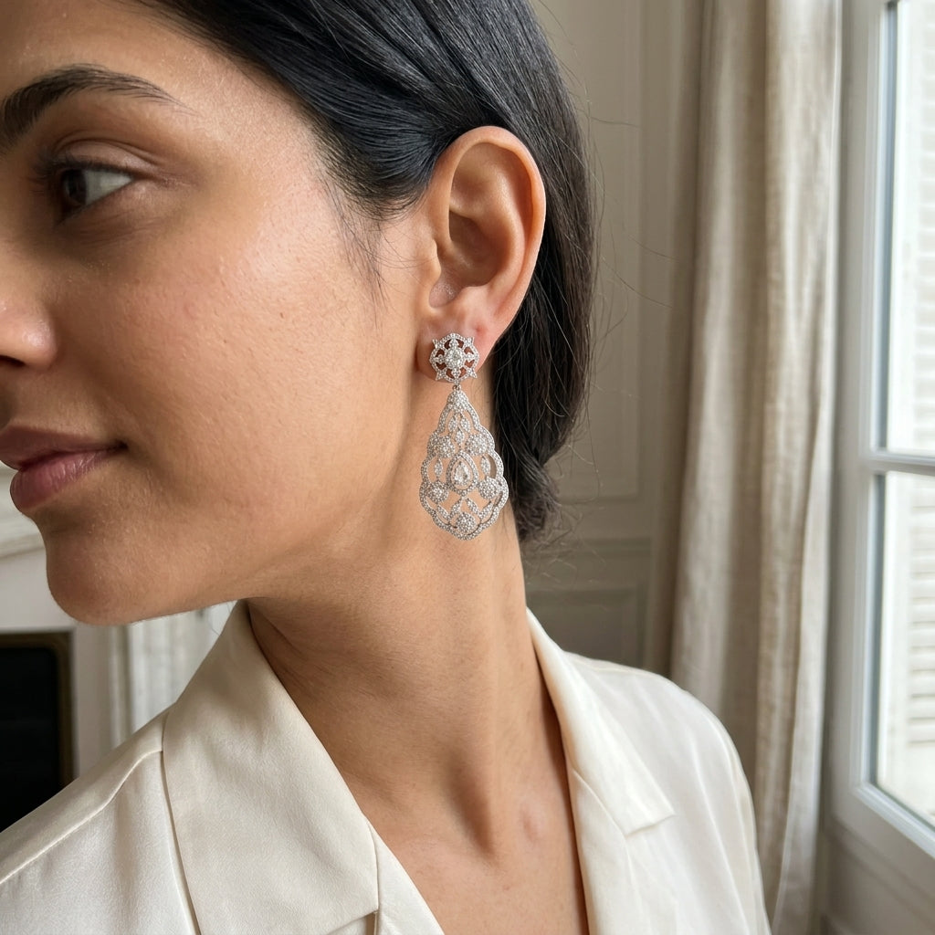 Baroque Frost Lace Earrings