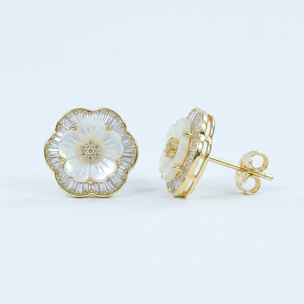 Magnolia Radiance Button Earrings