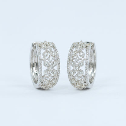 Lace Lattice Diamond Hoops