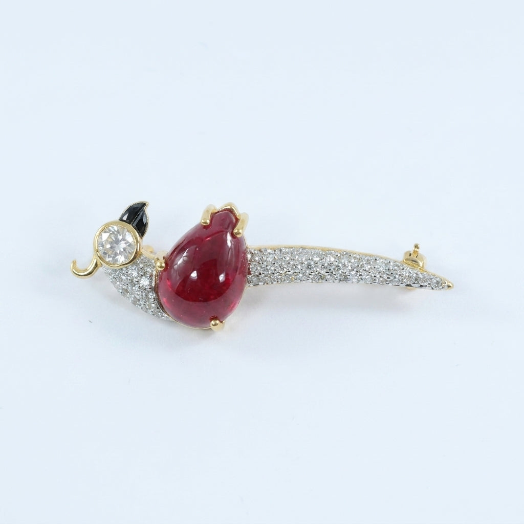 Scarlet Plumage Lapel Pin