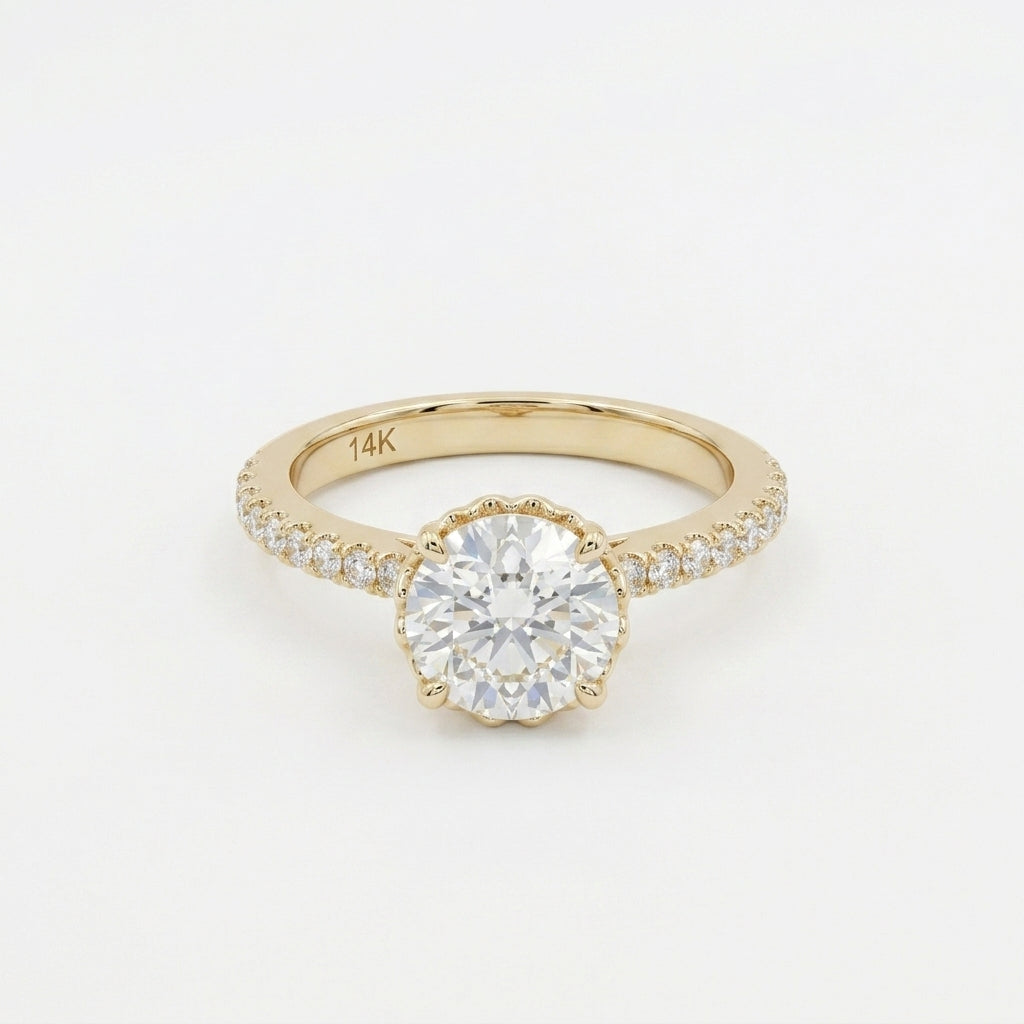 Luxe Scallop Crown Ring
