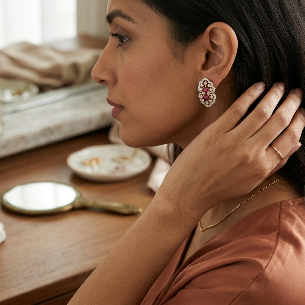 The Royal Jaali Ruby Tops