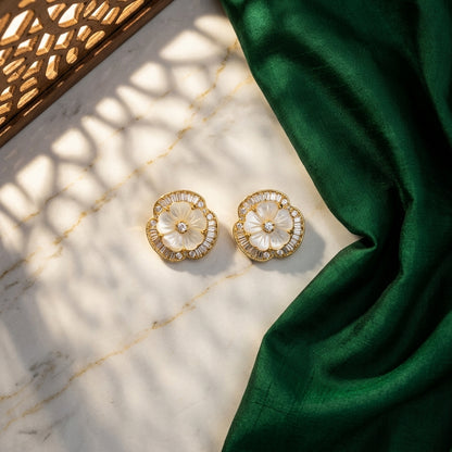 Magnolia Radiance Button Earrings