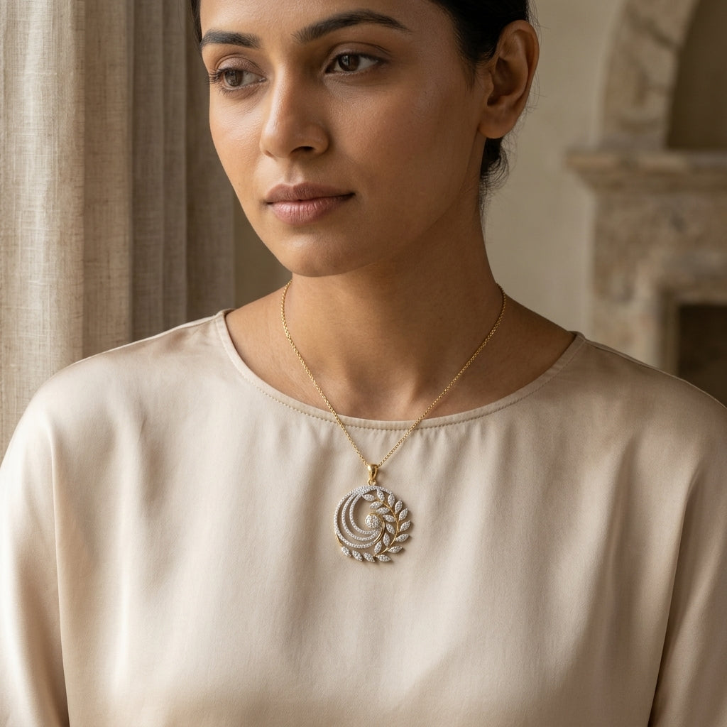 Aria Spiral Leaf Necklace