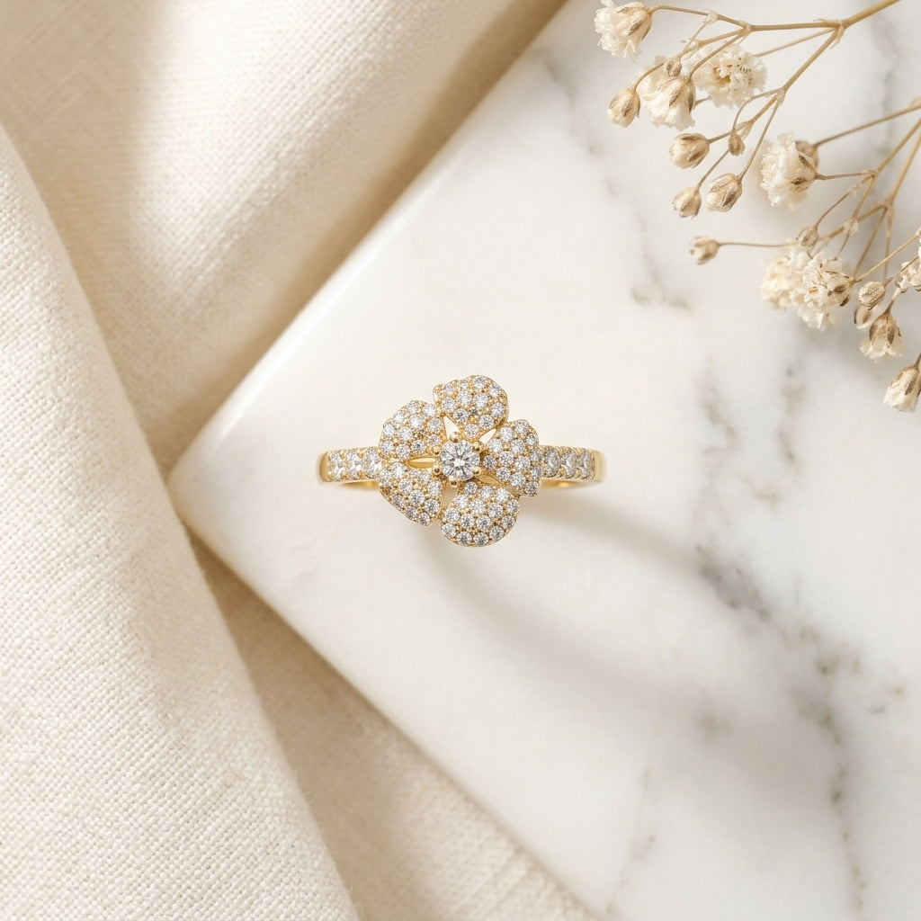 The Gilded Petal Ring