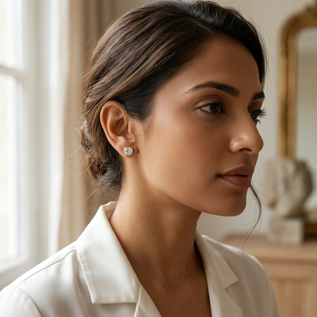 The Cushion Solitaire Studs