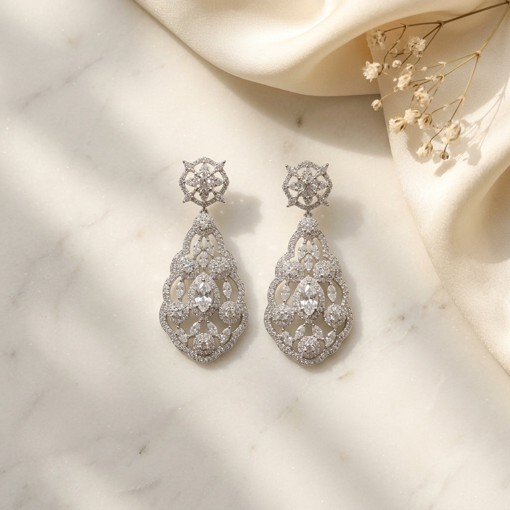 Baroque Frost Lace Earrings