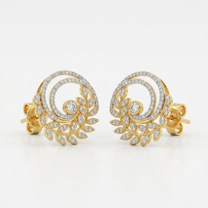 Golden Olive Crescent Earrings