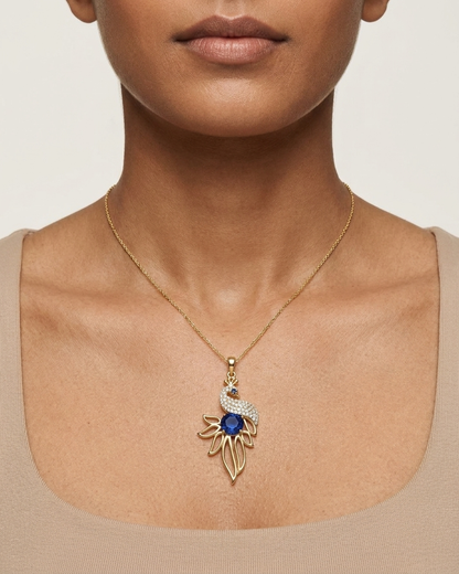 The Majestic Sapphire Peacock Pendant
