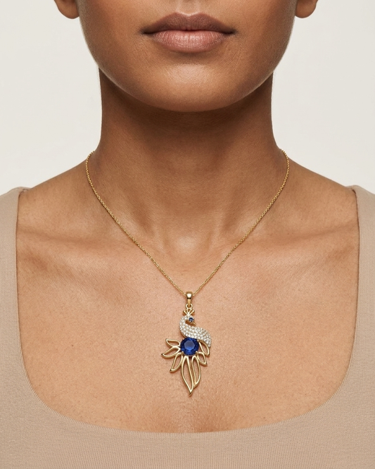 The Majestic Sapphire Peacock Pendant