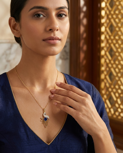 The Majestic Sapphire Peacock Pendant