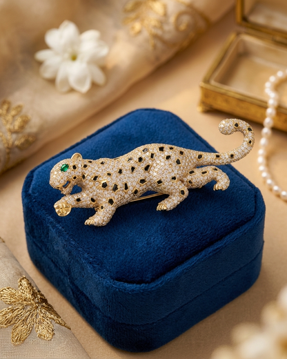 The Prowling Leopard Pavé Brooch
